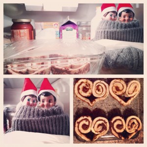 Night Twenty-Four: Sneaky and Mayonnaise made heart-shaped cinnamon rolls (from a CAN *gasp*)